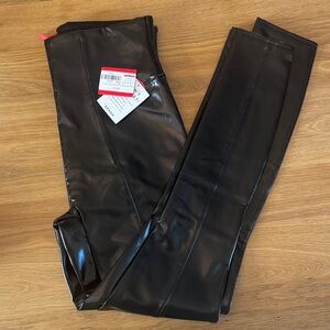 SPANX Shiny Black pleather Leggings